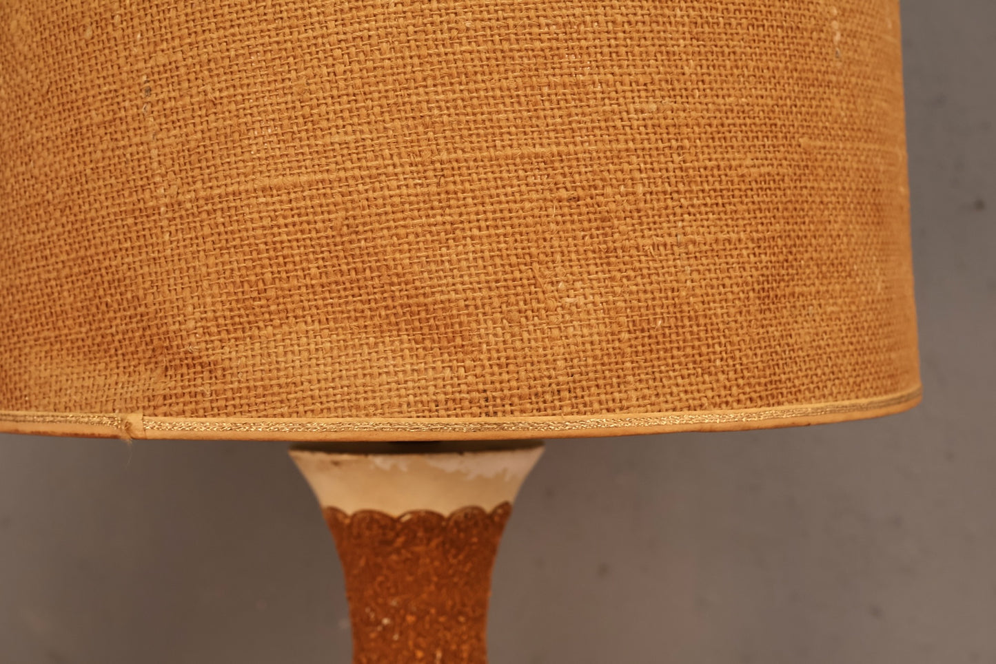 Mid Century Banded Chalkware Table Lamp