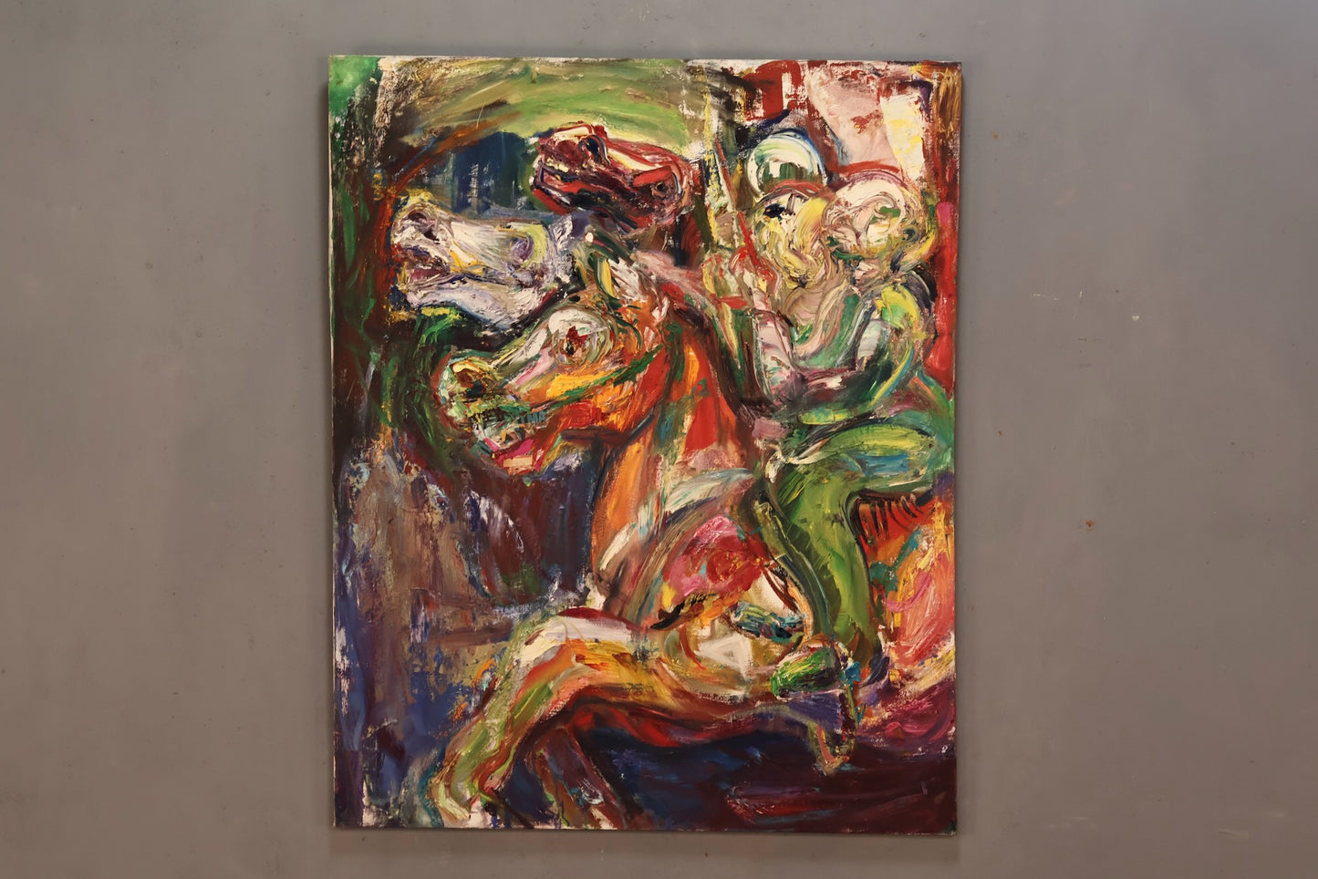 Large "Off to the Races" Abstract Painting