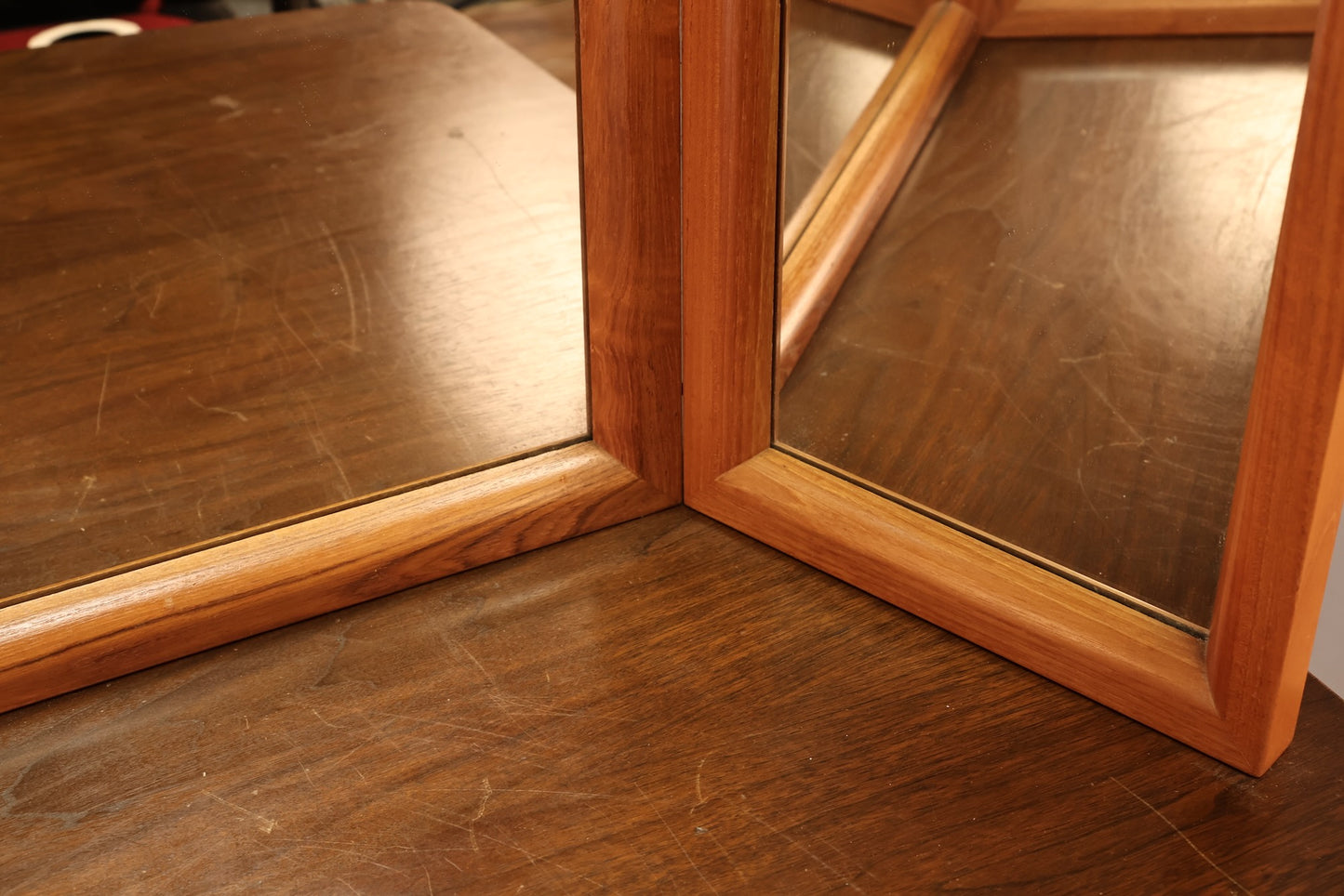 Large Jesper Teak Tri-Fold Mirror