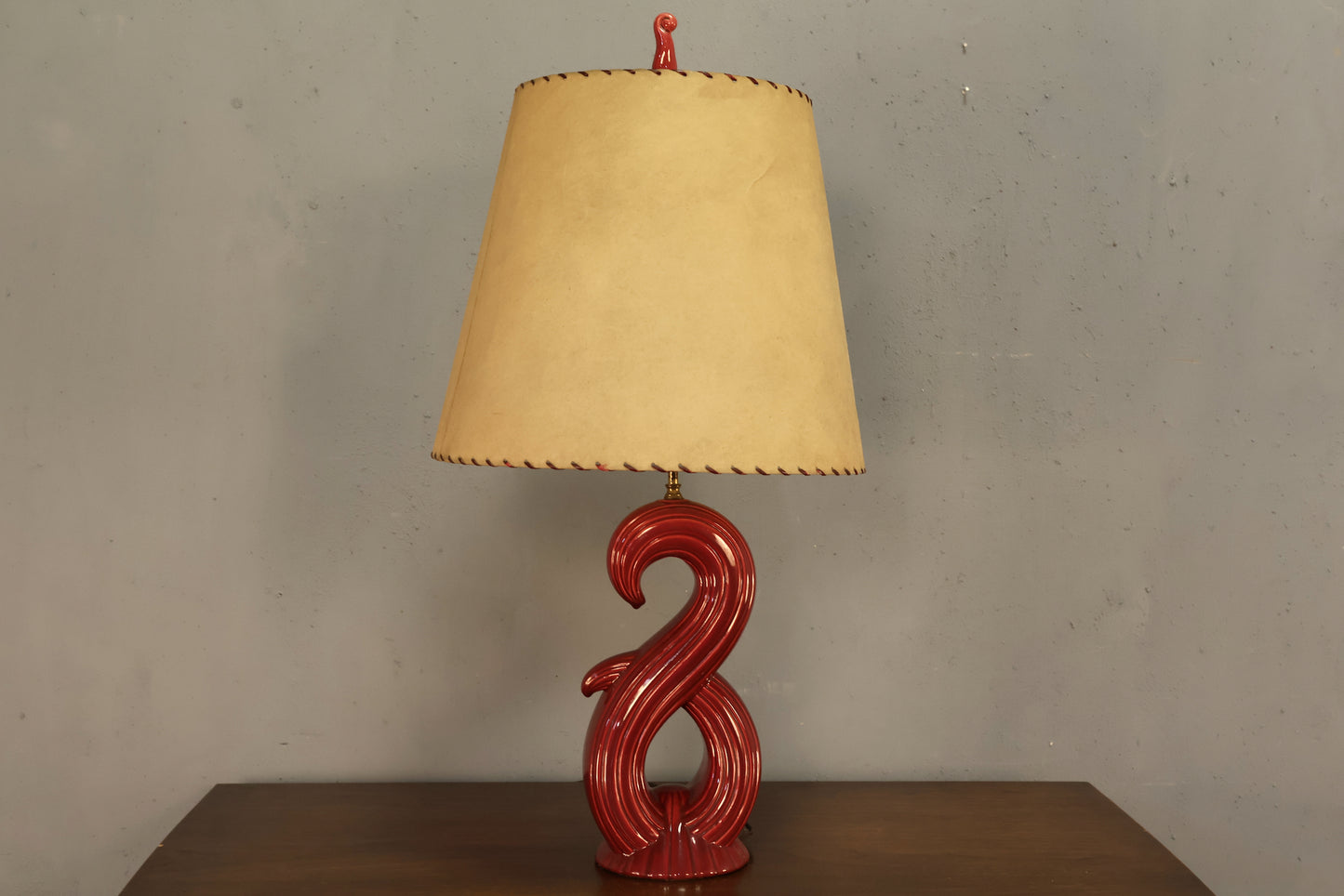 Royal Haeger Scarlet Swirl Table Lamp