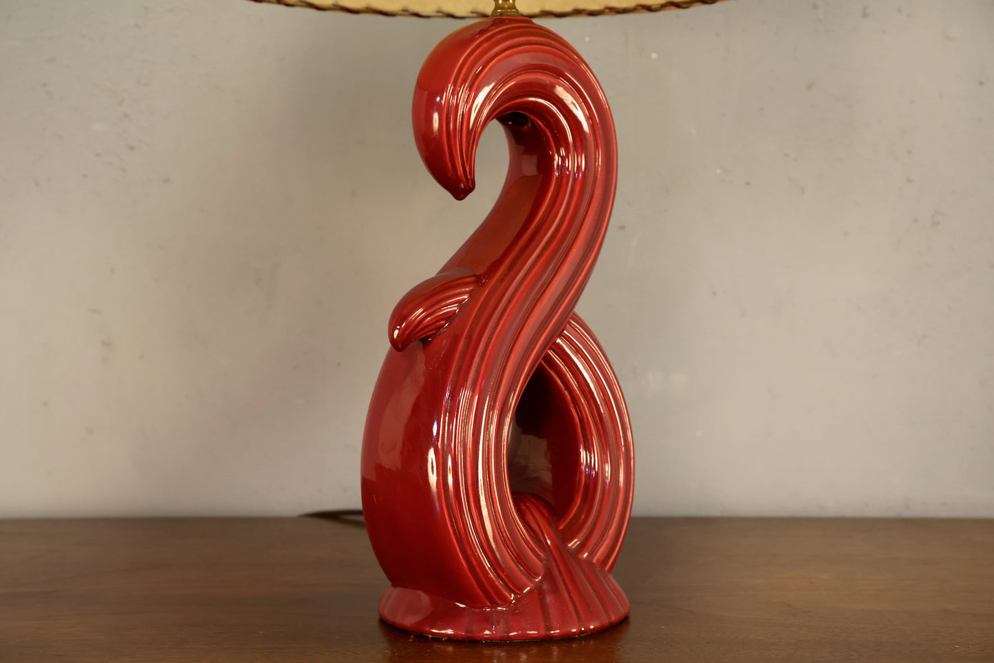 Royal Haeger Scarlet Swirl Table Lamp