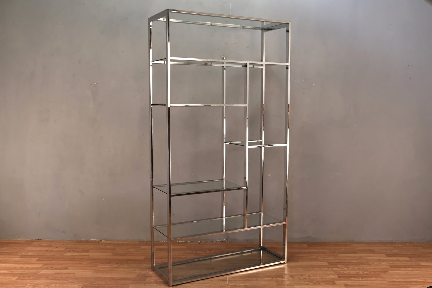 Chrome & Glass Divided Etagere - ONLINE ONLY