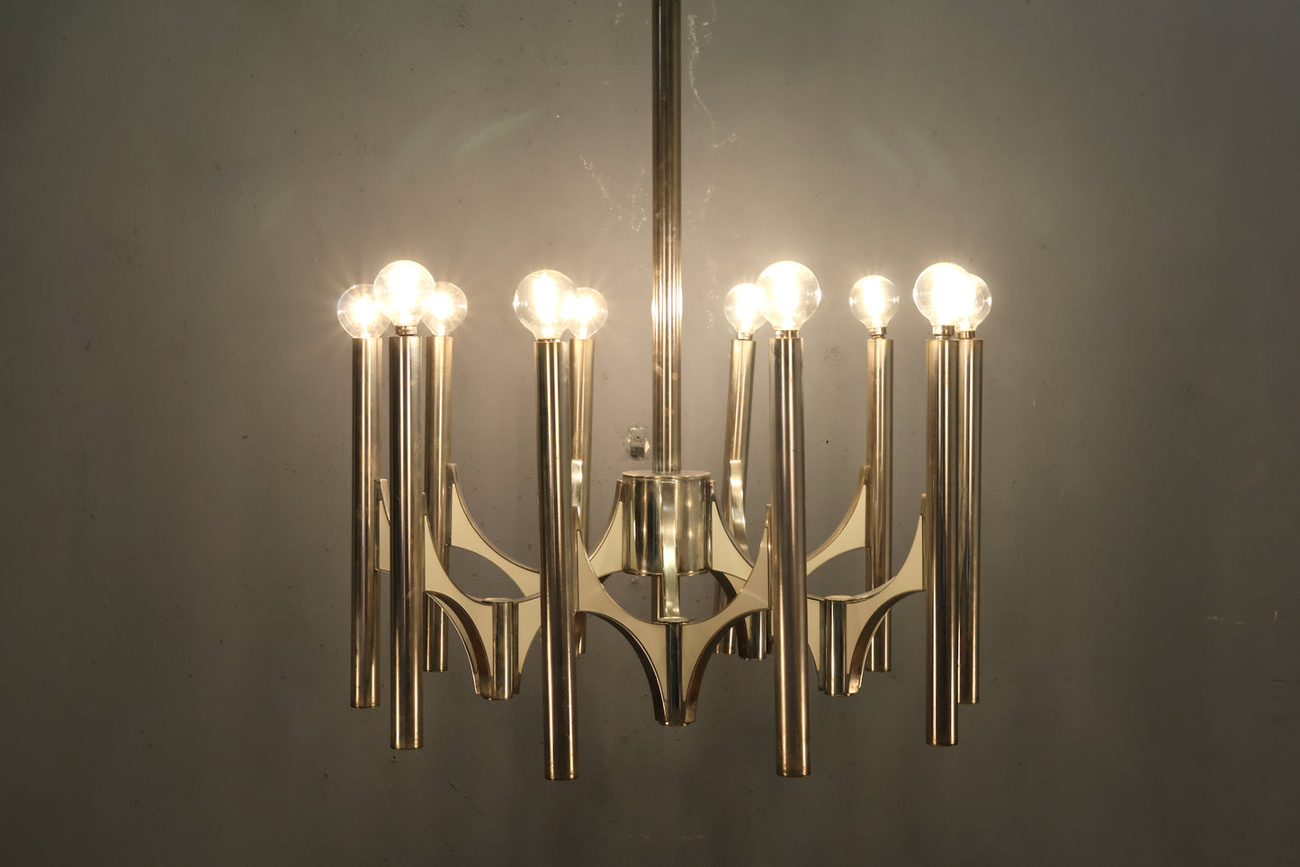 1970s Gaetano Sciolari Orbit Chandelier - ONLINE ONLY