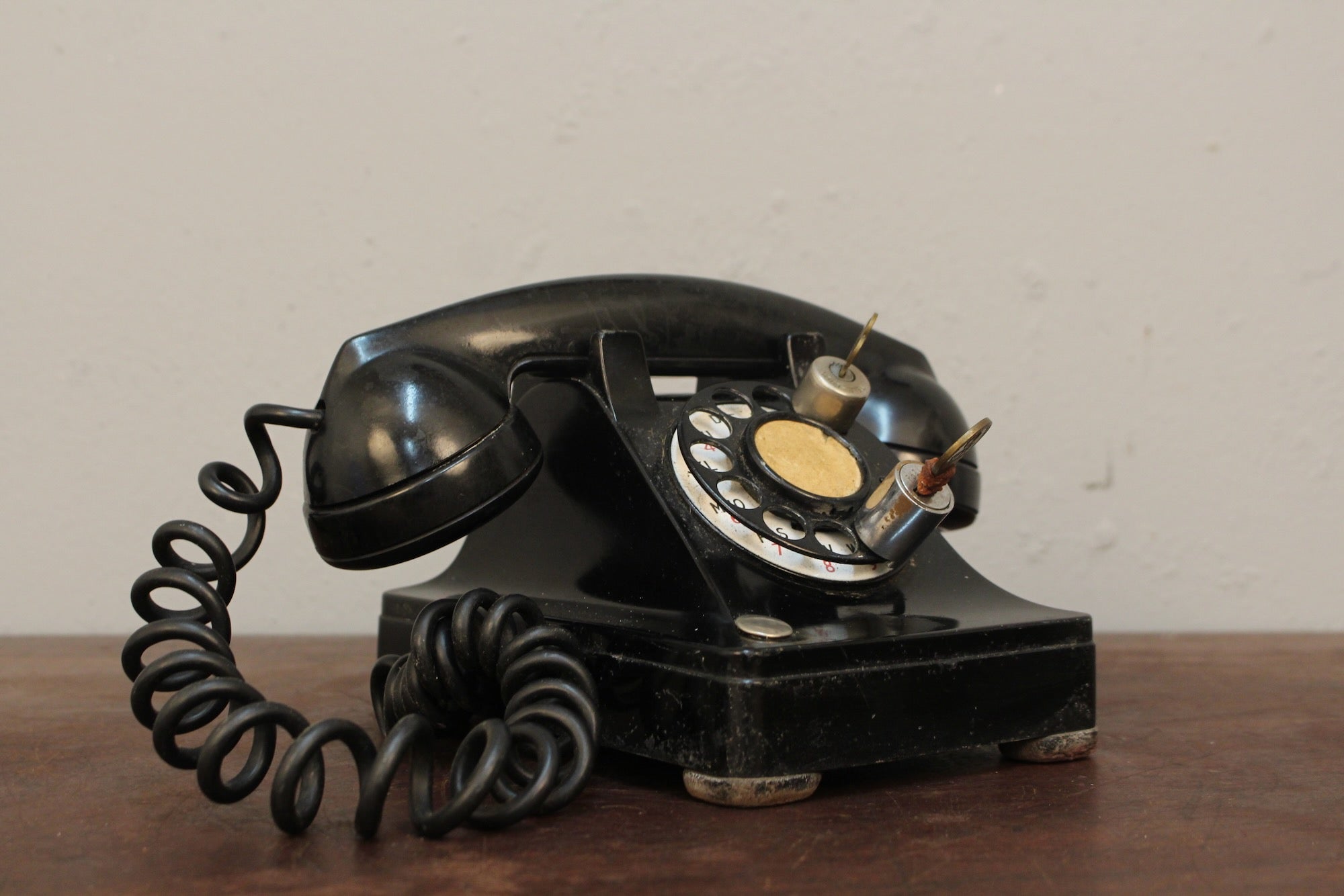 1940s Locked Black Rotary Telephone – Furnish Green