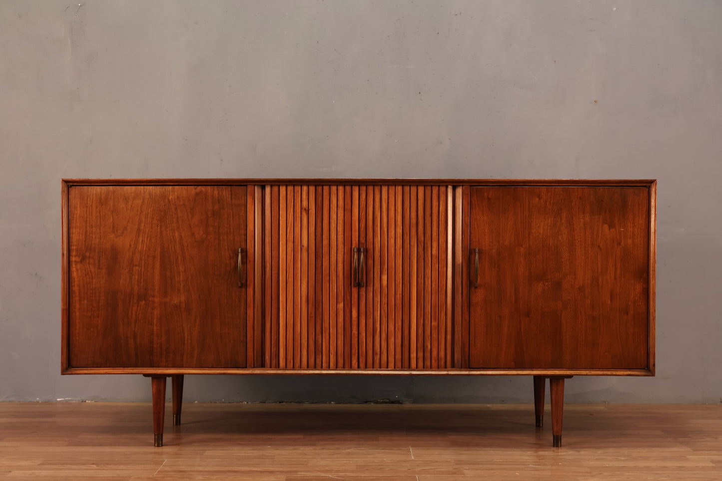 Mid Century Tambour-Door Credenza