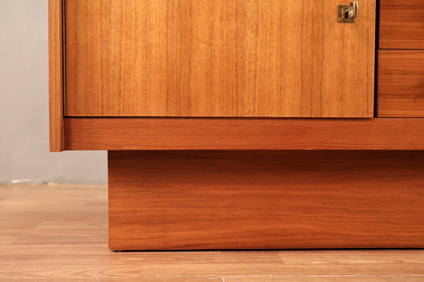 Low Teak 3-Drawer Credenza