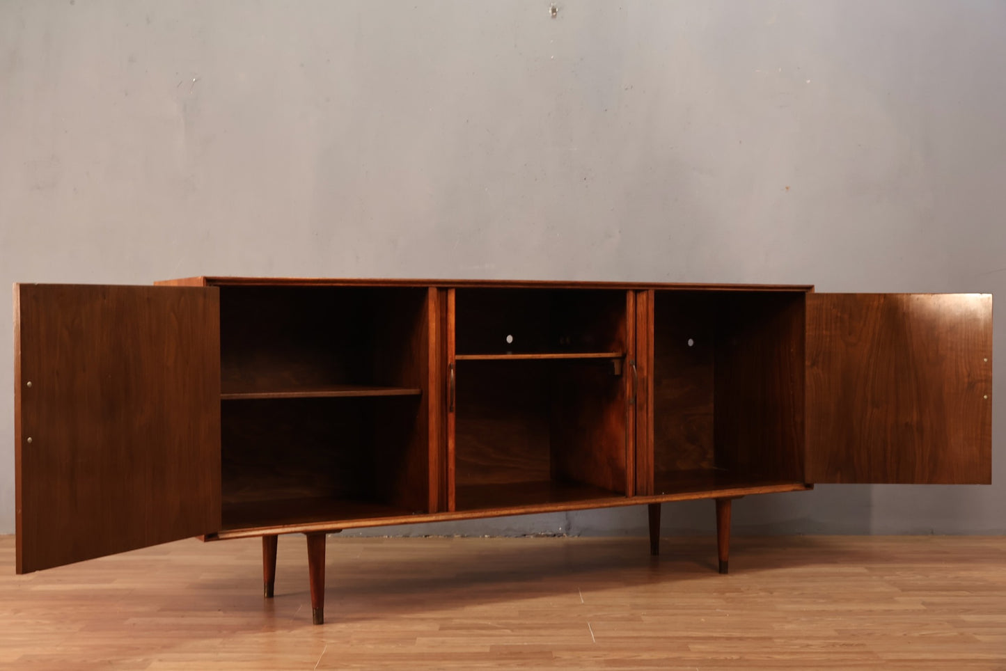 Mid Century Tambour-Door Credenza