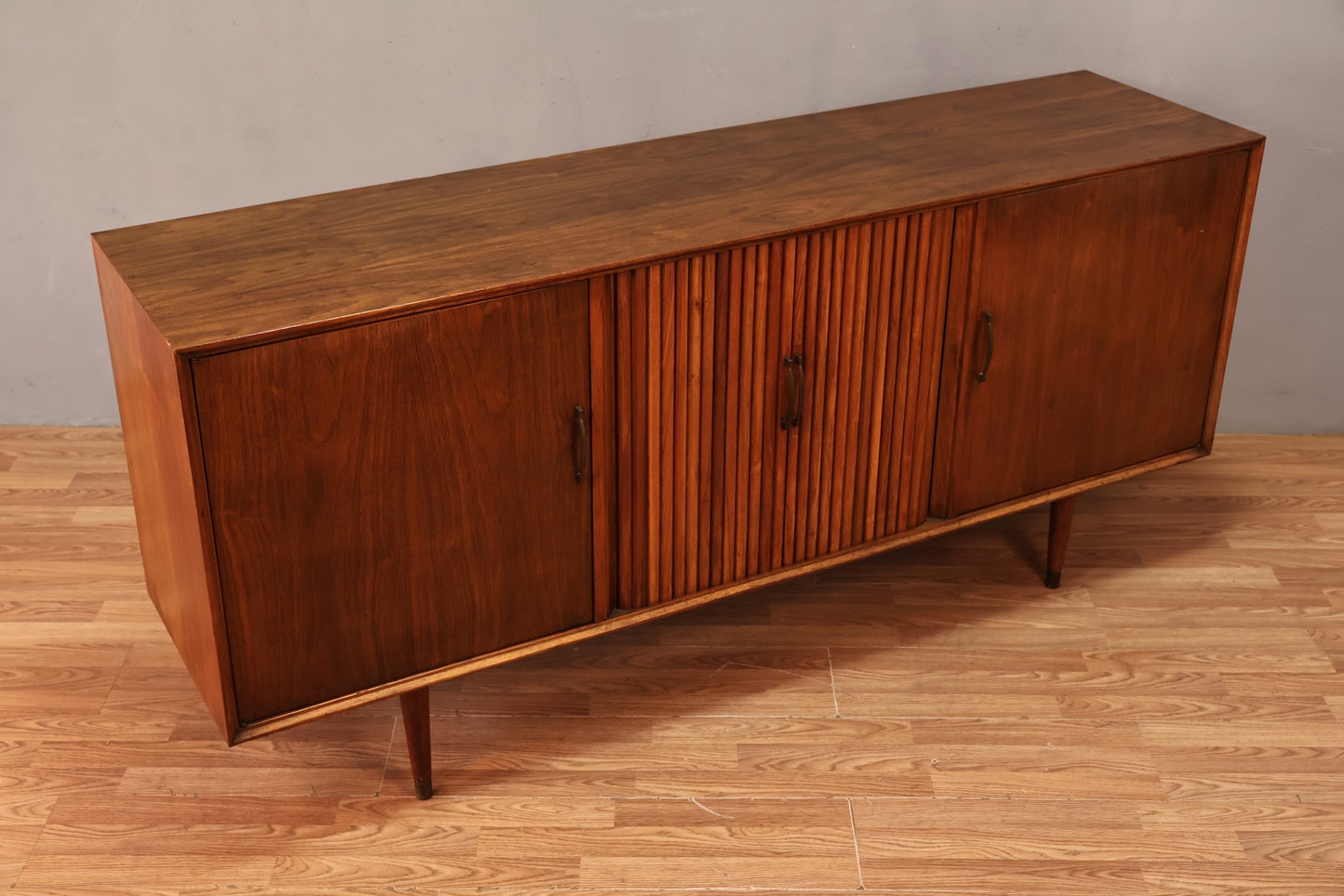 Mid Century Tambour-Door Credenza