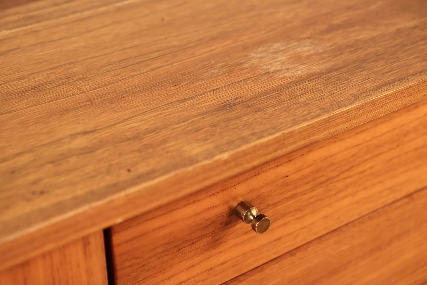 Low Teak 3-Drawer Credenza
