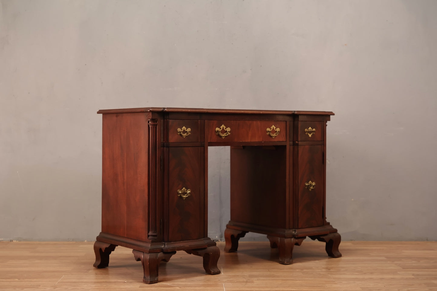 1950s Mahogany 3-Drawer Desk