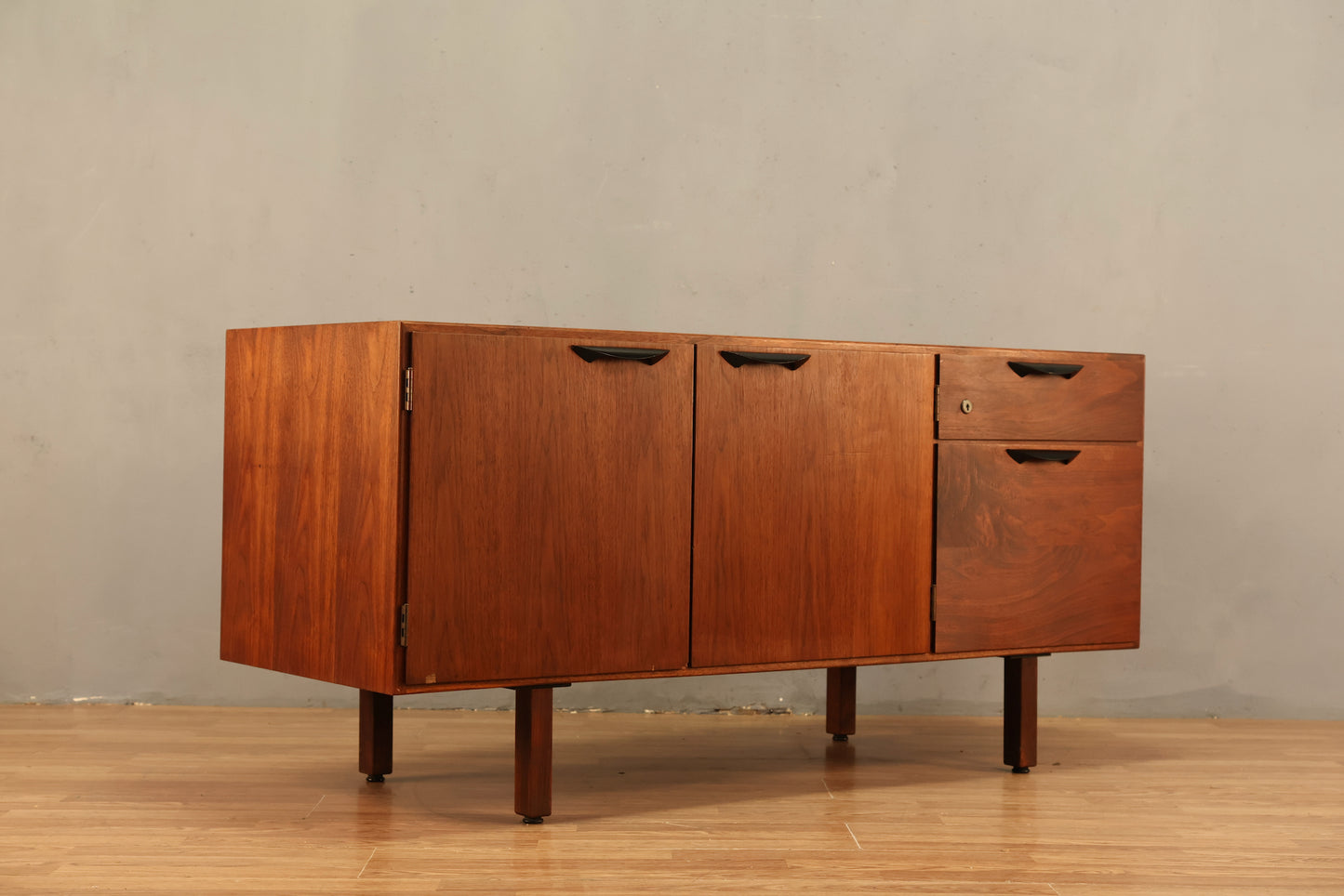 Jens Risom Walnut 2-Door Credenza