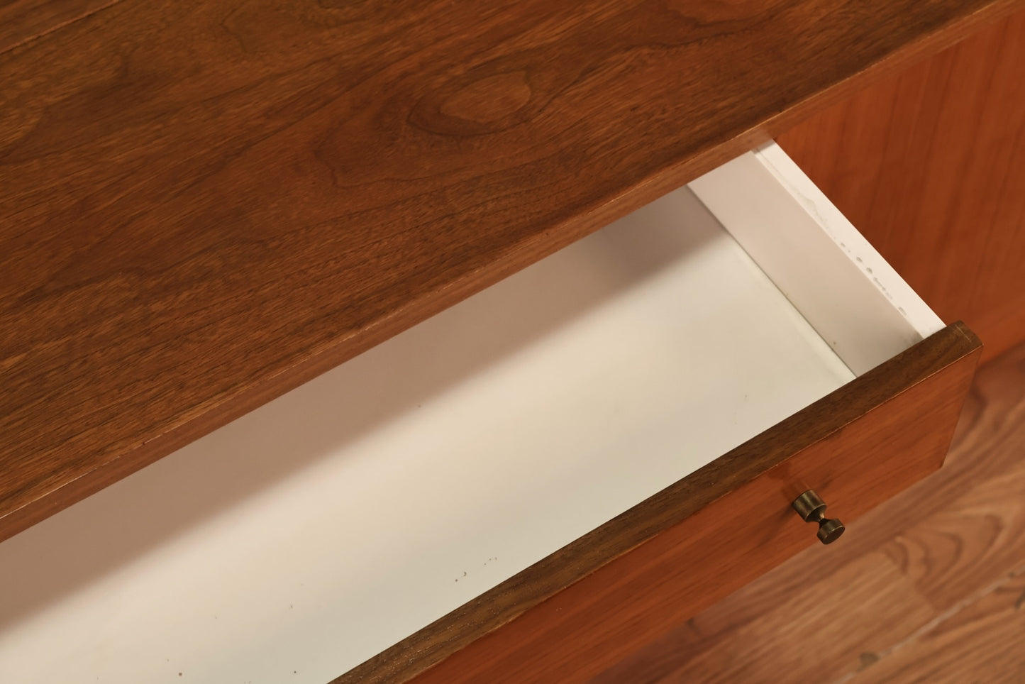 Low Teak 3-Drawer Credenza