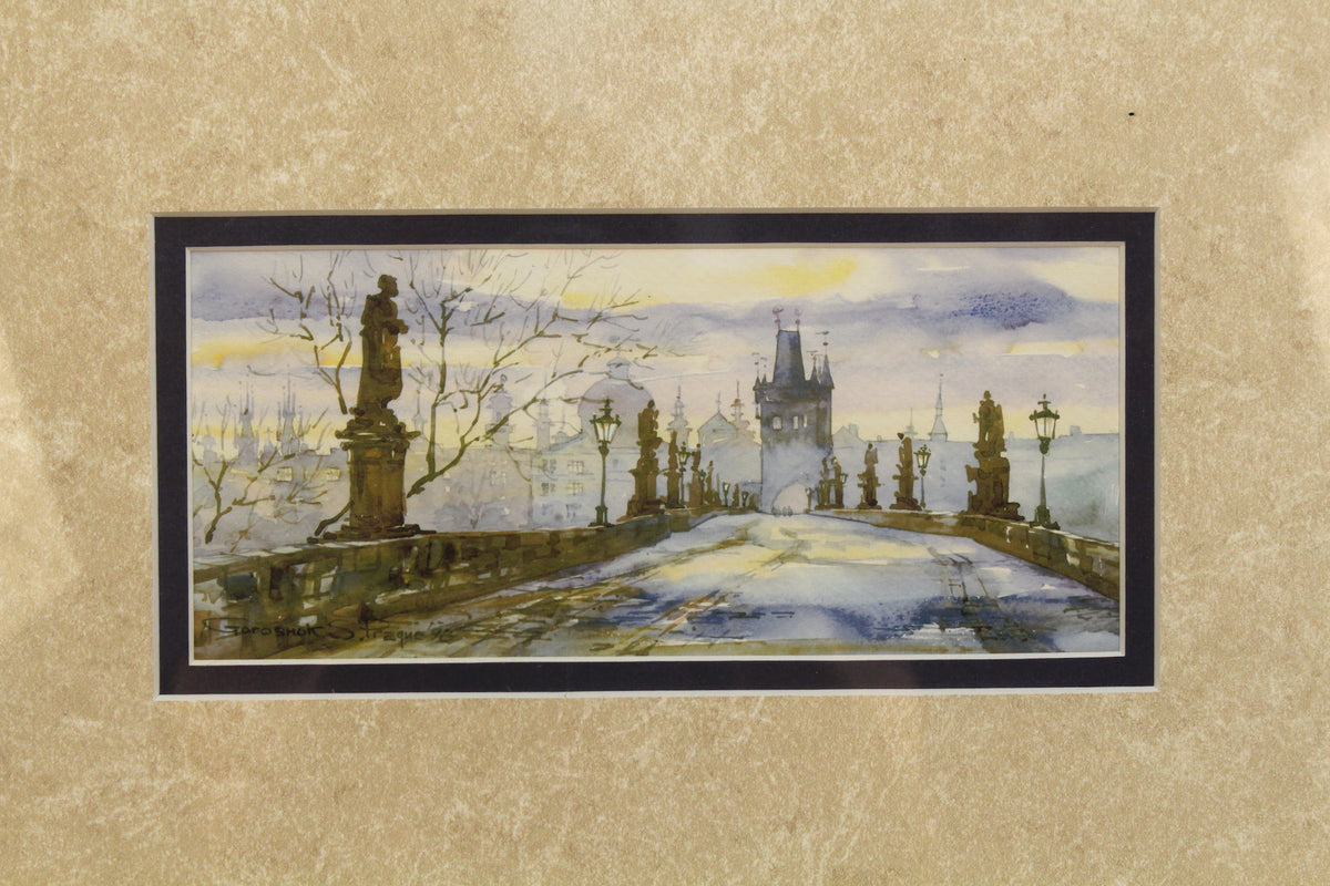 Small "Charles Bridge, Prague" Painting