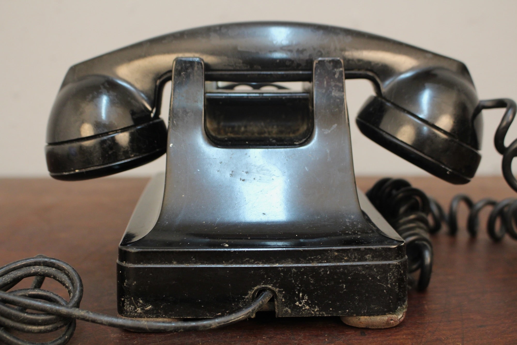 1940s Locked Black Rotary Telephone – Furnish Green