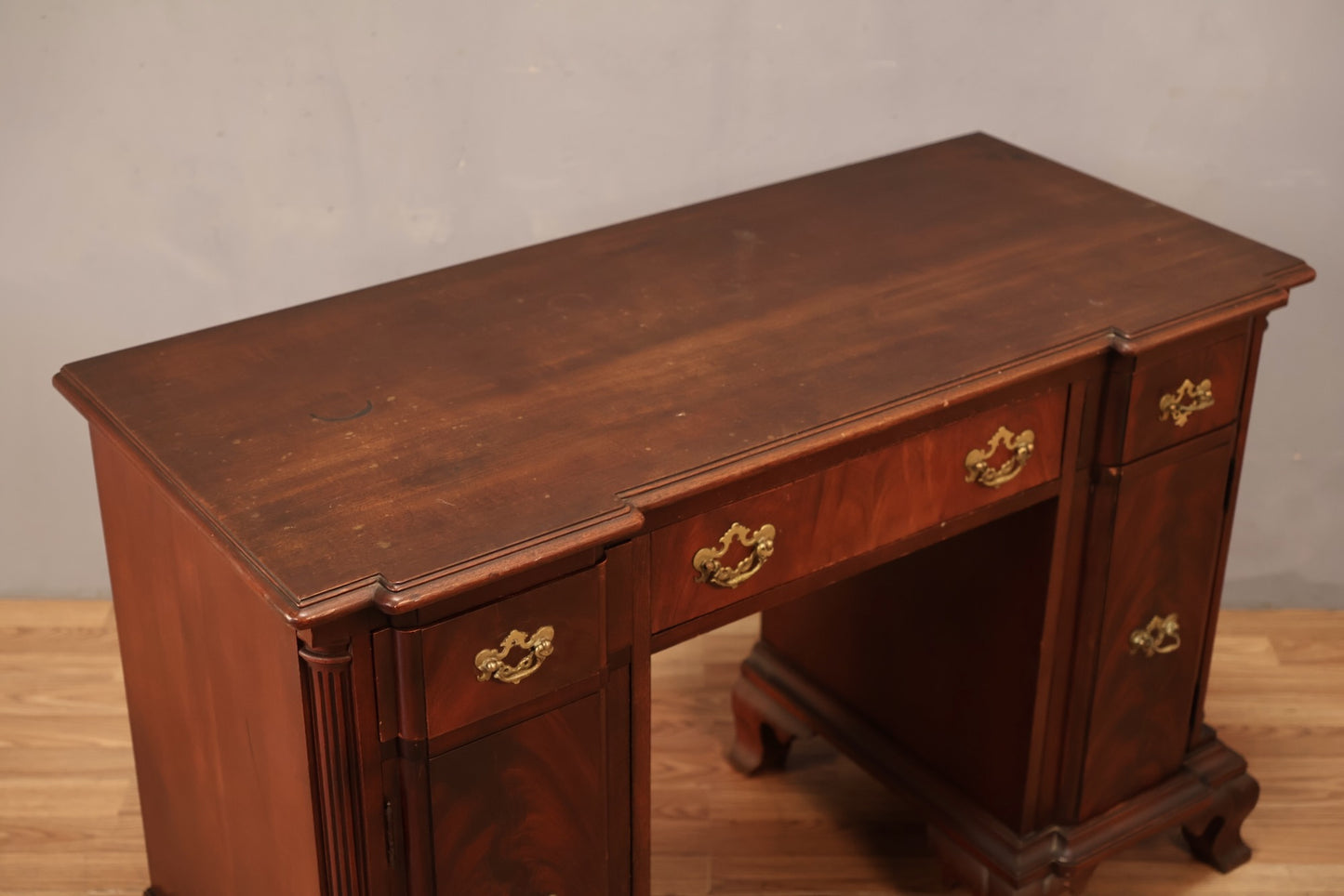1950s Mahogany 3-Drawer Desk
