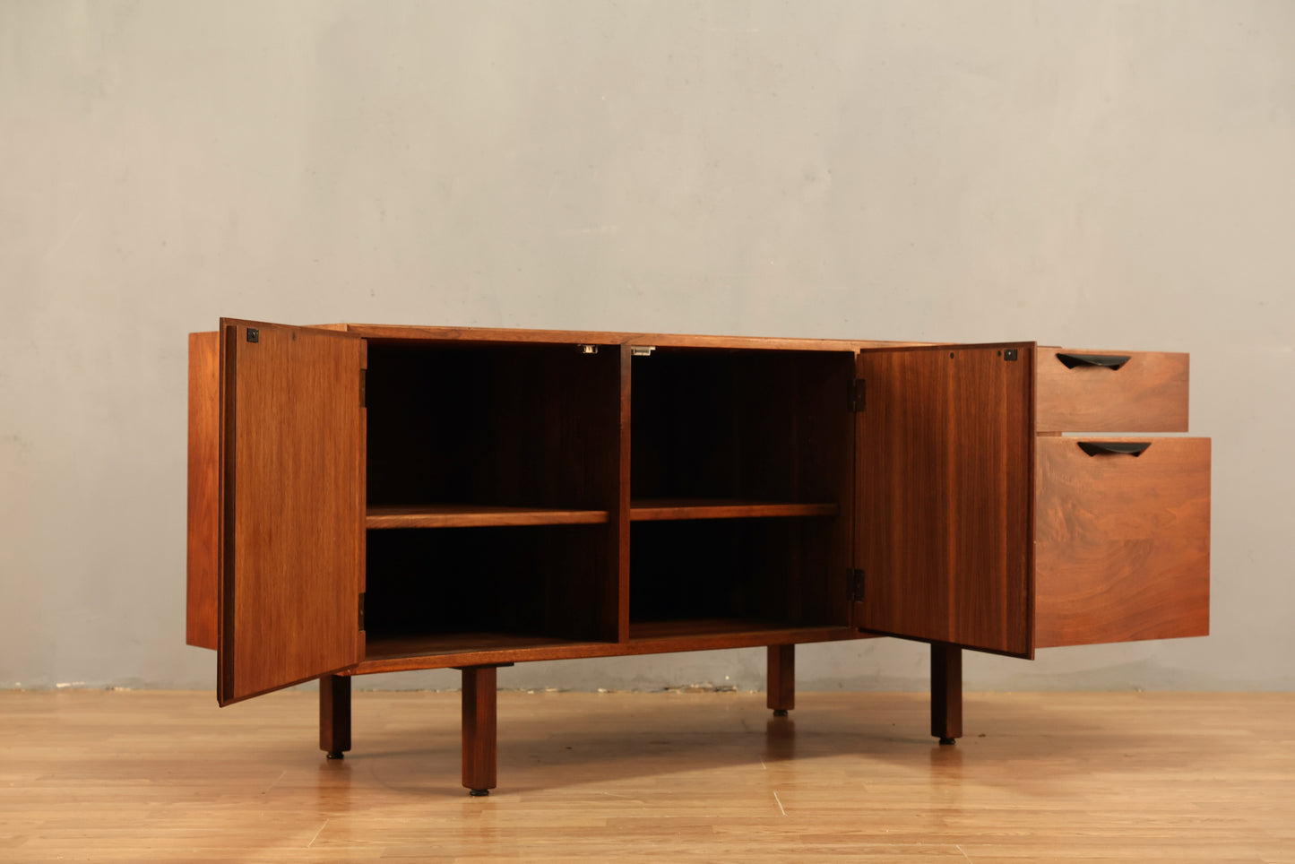 Jens Risom Walnut 2-Door Credenza
