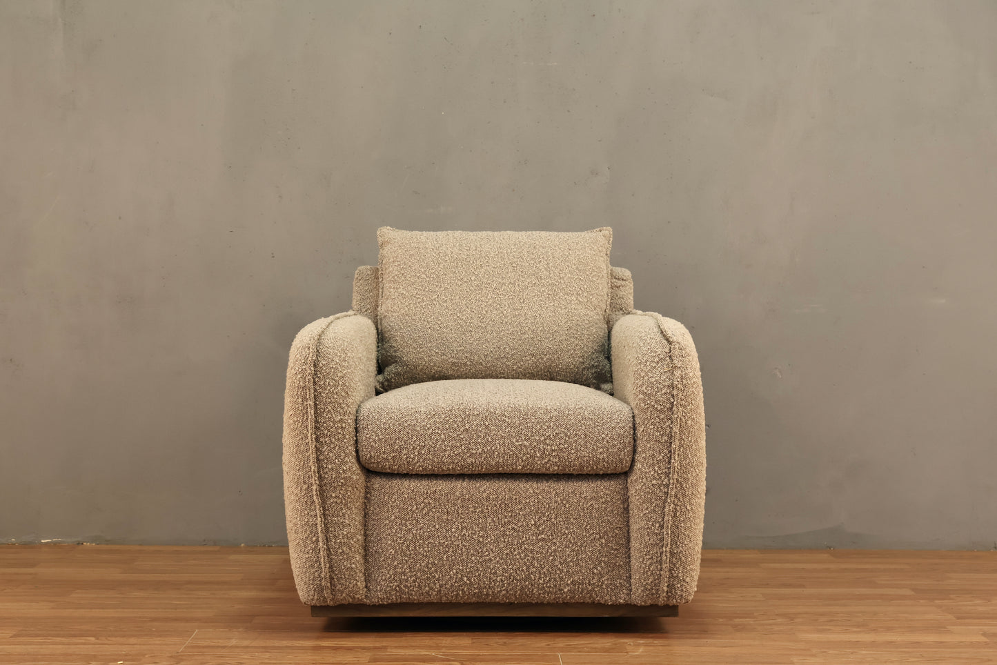 Modern Gray Bouclé Club Chair - ONLINE ONLY