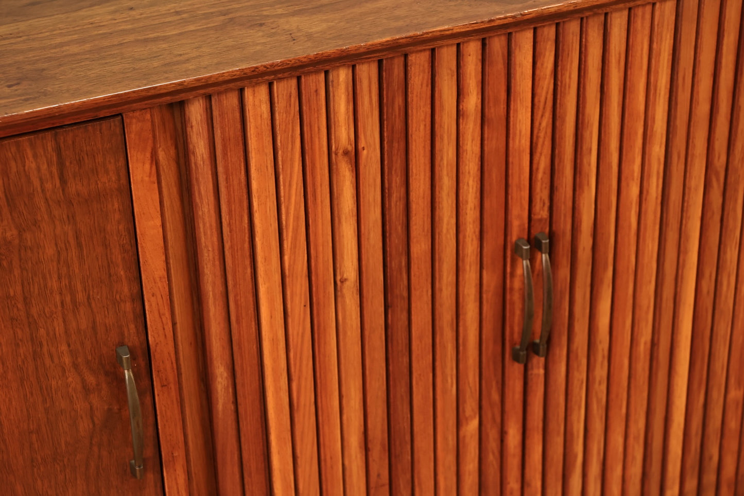 Mid Century Tambour-Door Credenza