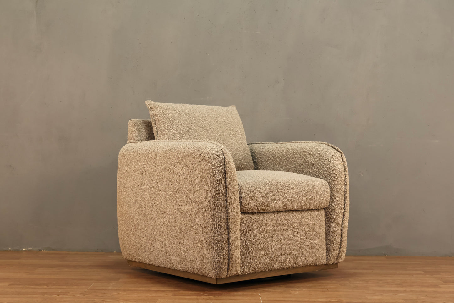 Modern Gray Bouclé Club Chair - ONLINE ONLY
