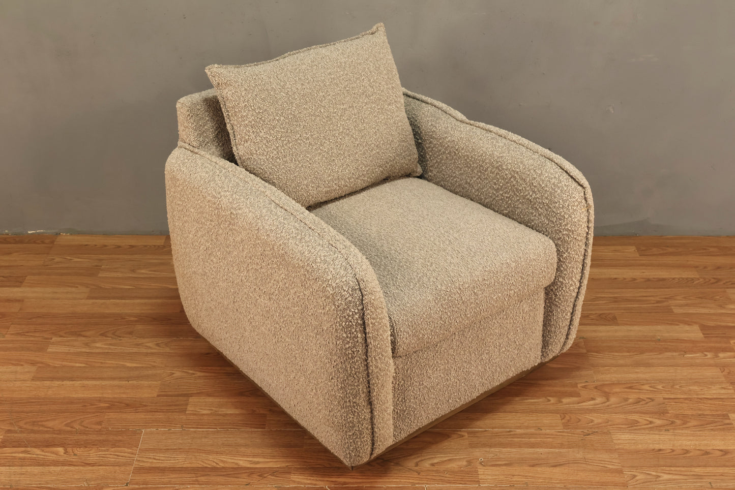 Modern Gray Bouclé Club Chair - ONLINE ONLY