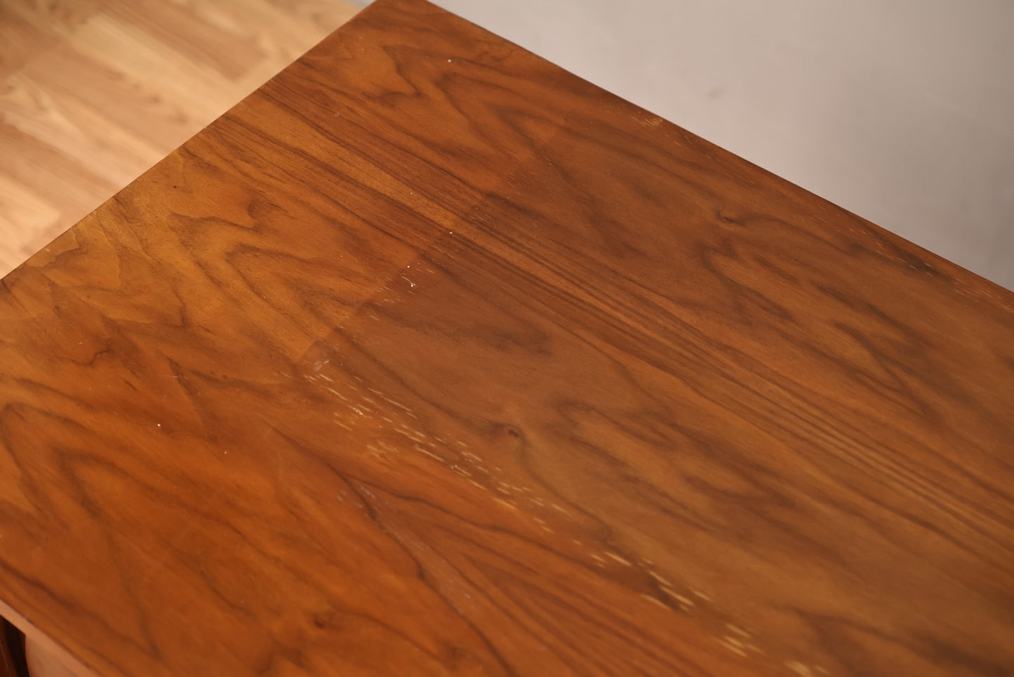 Low Walnut & Burl Sliding-Door Credenza - ONLINE ONLY