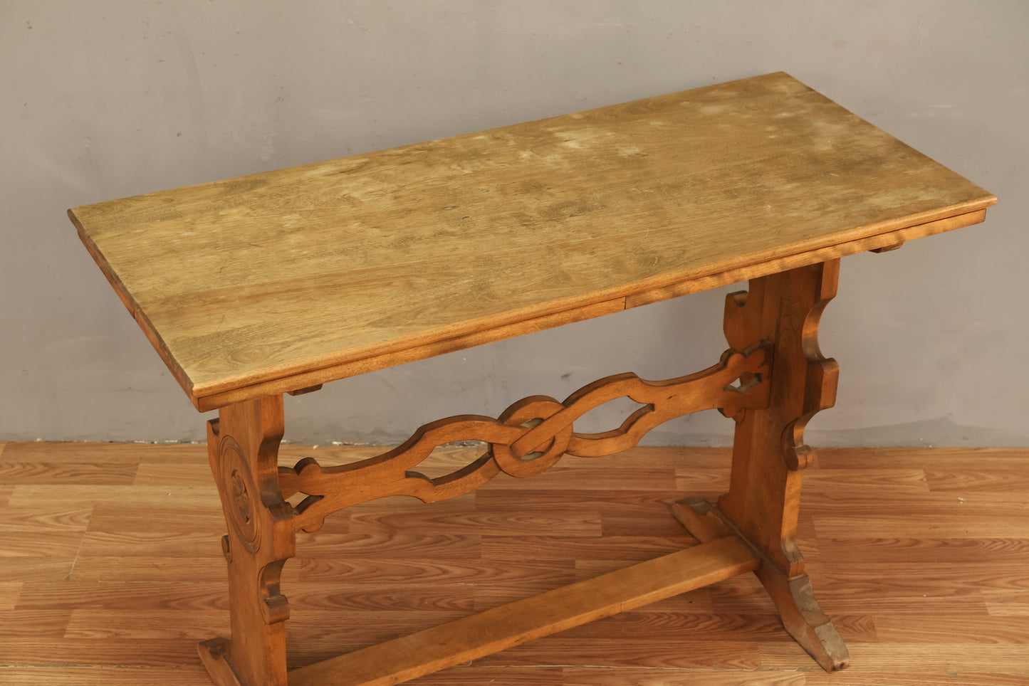 Carved Trestle Console Table - ONLINE ONLY