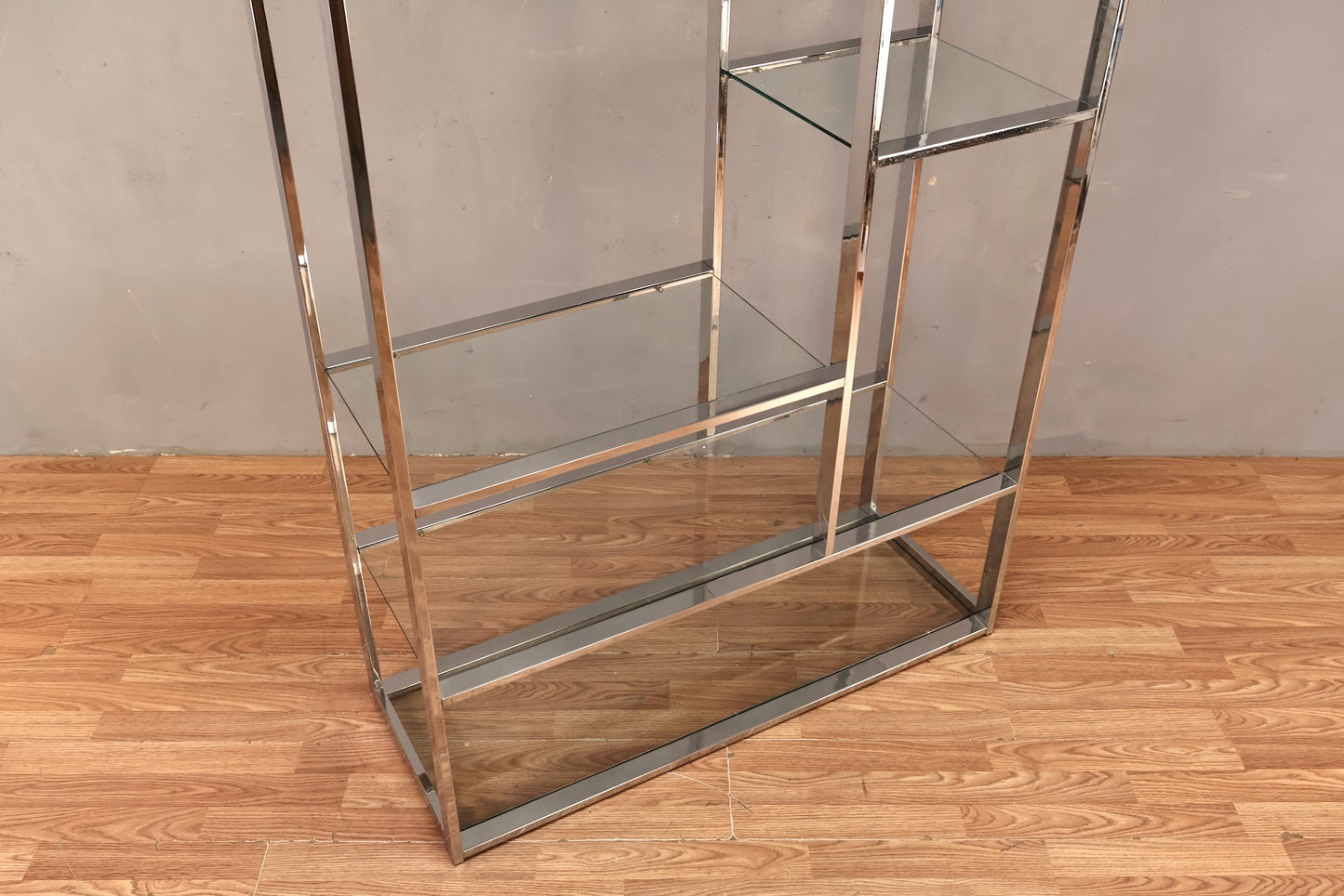 Chrome & Glass Divided Etagere - ONLINE ONLY
