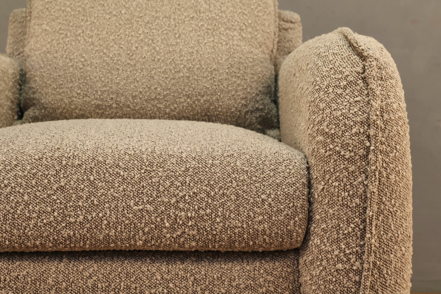 Modern Gray Bouclé Club Chair - ONLINE ONLY