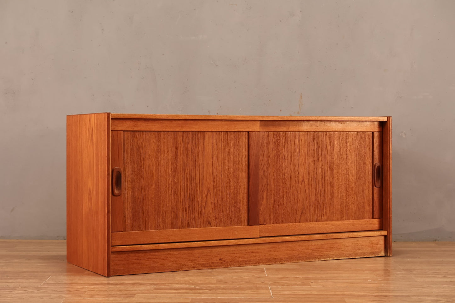 Teak Sliding-Door Media Console