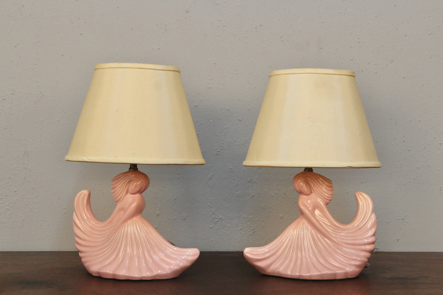 Pair of Petite Pink Lady Table Lamps