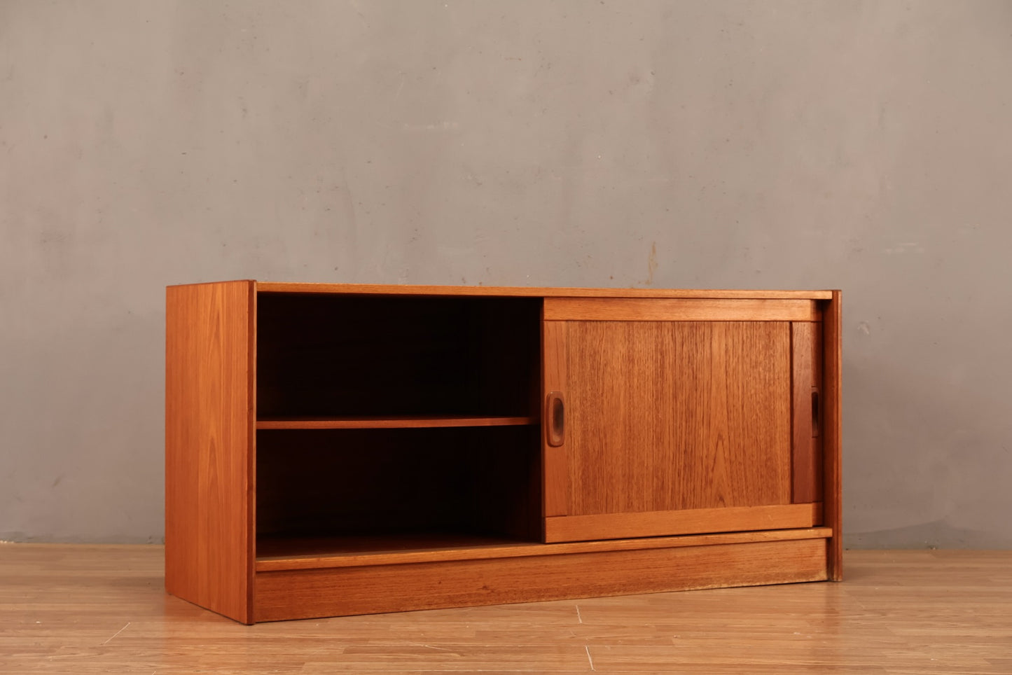 Teak Sliding-Door Media Console