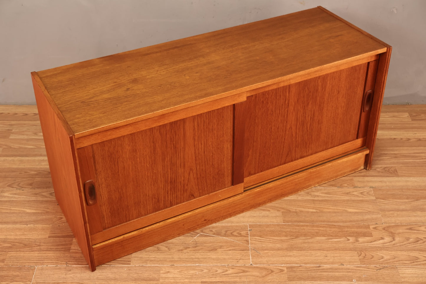 Teak Sliding-Door Media Console