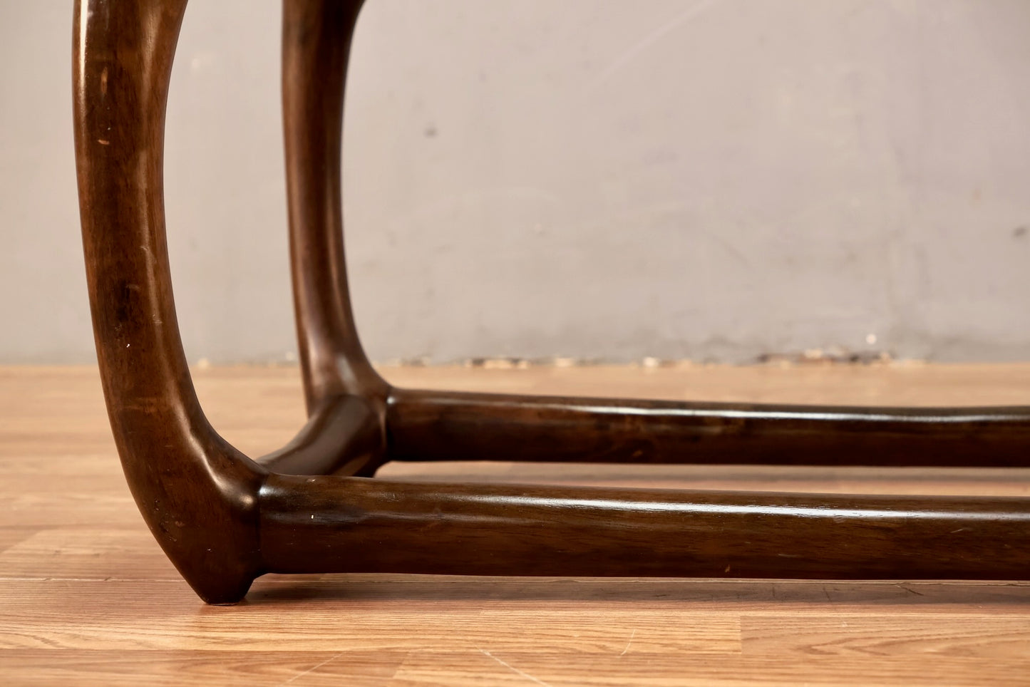Contemporary Red Cord & Wood Bench