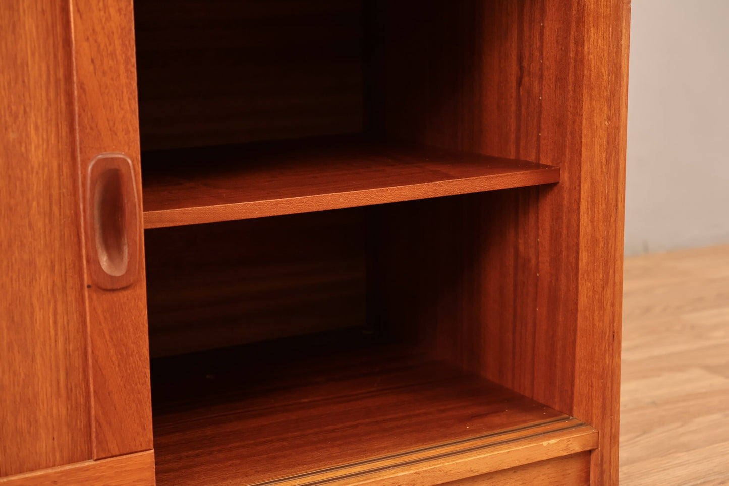Teak Sliding-Door Media Console