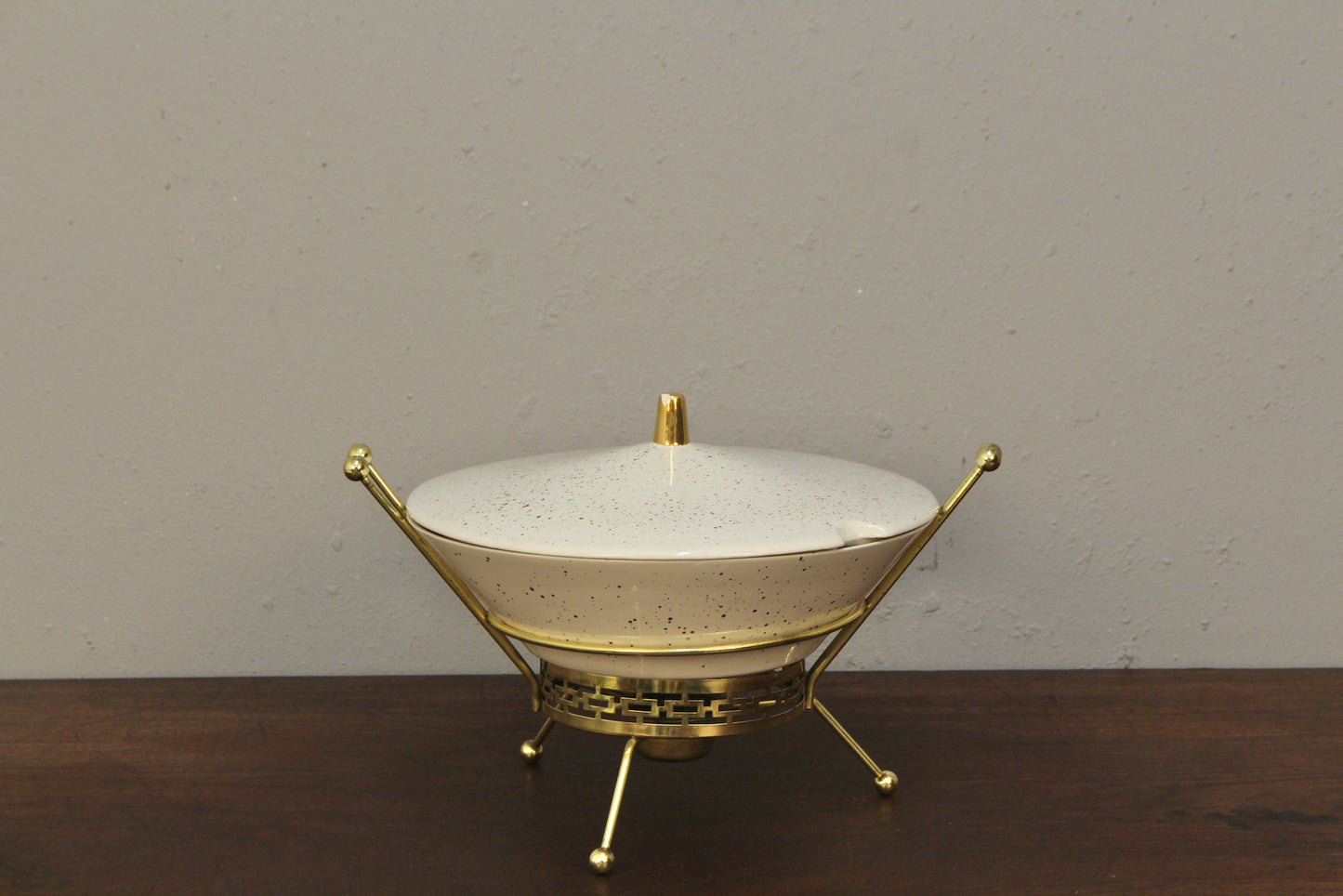 Atomic Gold & Ceramic Serving Dish