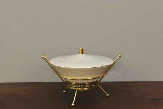 Atomic Gold & Ceramic Serving Dish