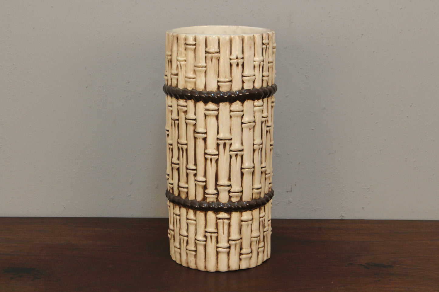 1970s Ceramic Bamboo Umbrella Stand