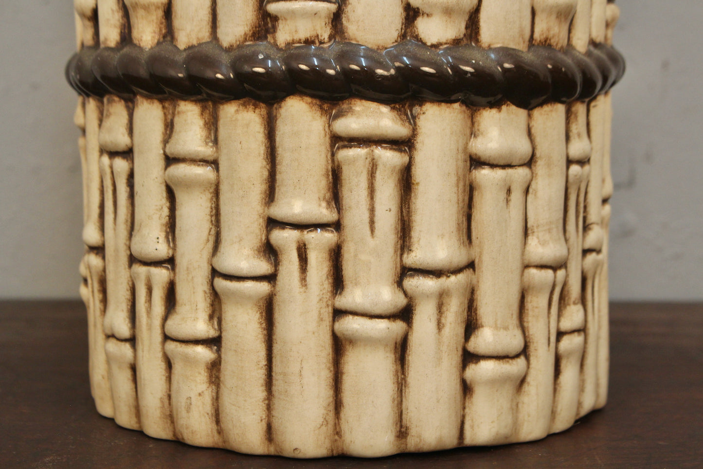 1970s Ceramic Bamboo Umbrella Stand