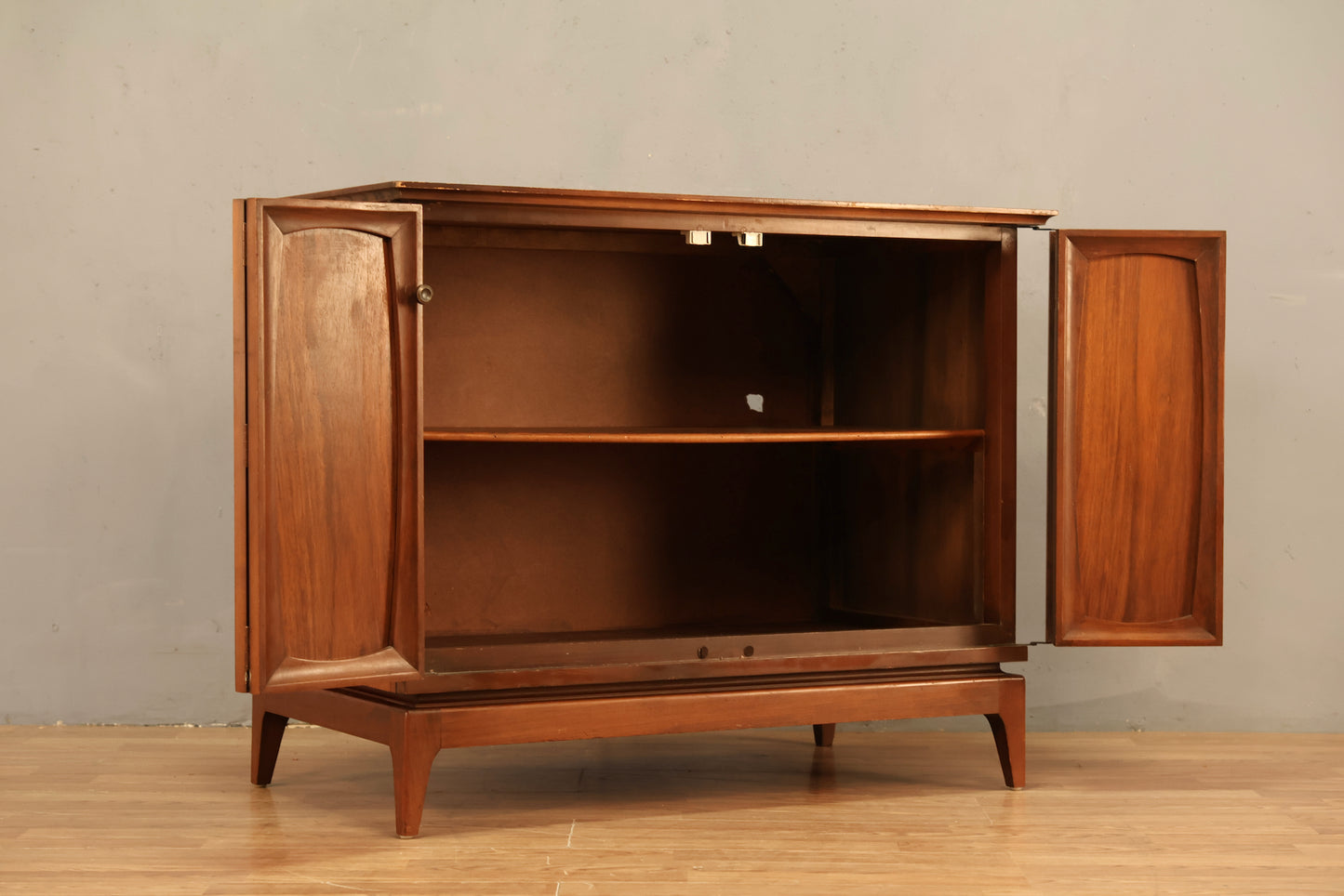 Mid Century Walnut 2-Door Cabinet