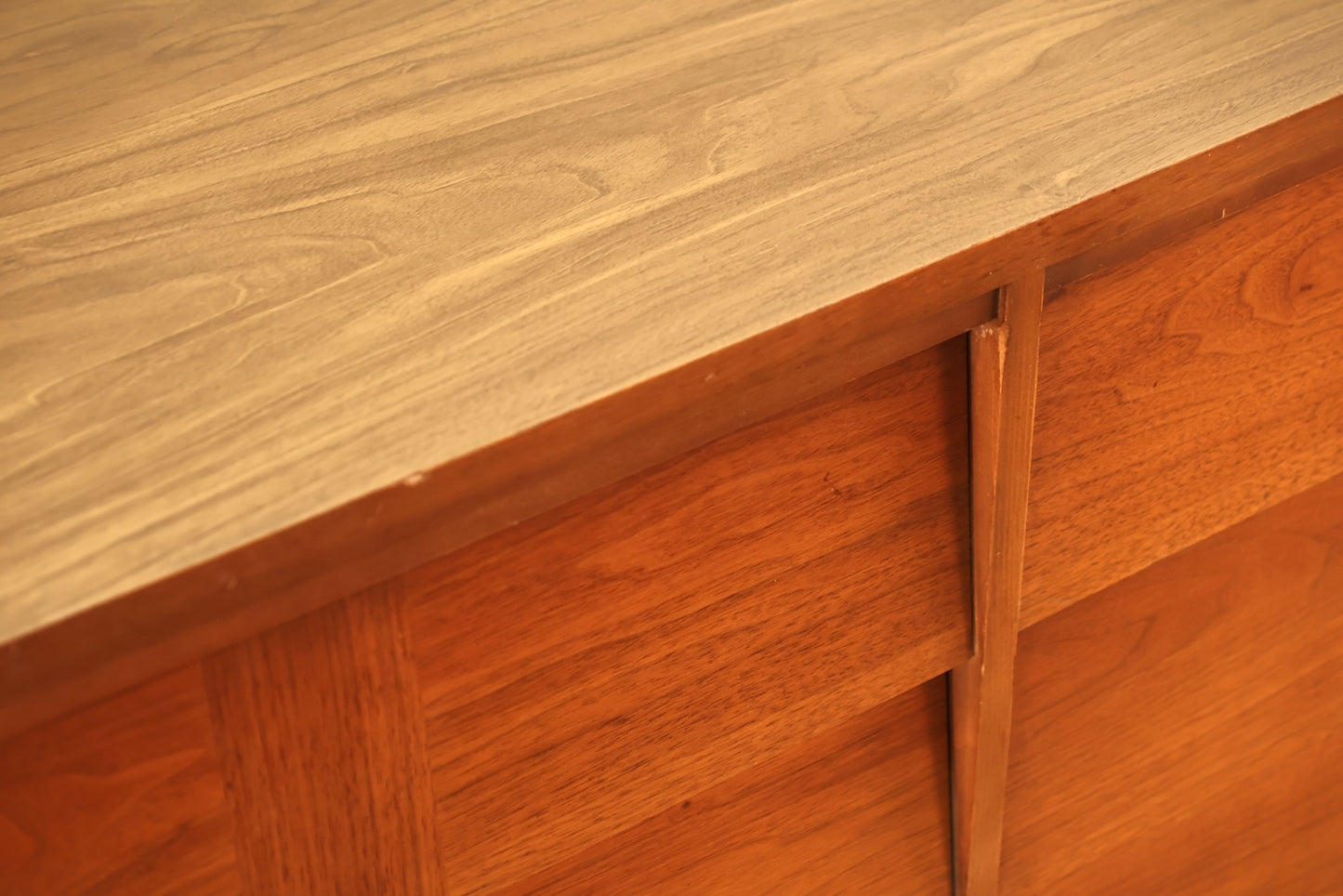 Mid Century Walnut Louvered 9-Drawer Dresser - ONLINE ONLY