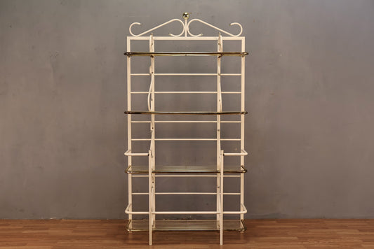 White Curlicue 4-Tier Baker's Rack