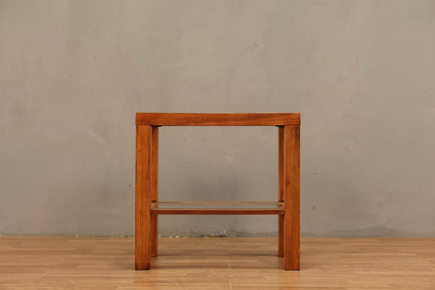 Modern Oak & Glass 2-Tier End Table