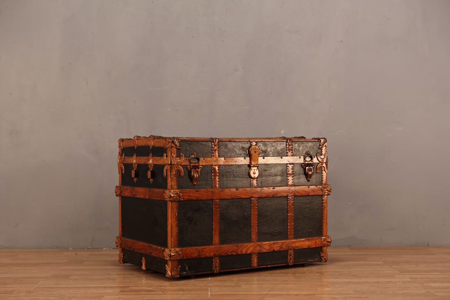 Luxe Oak-Banded Steamer Trunk - ONLINE ONLY