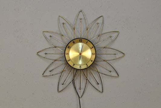 Atomic Gold Burst Wall Clock