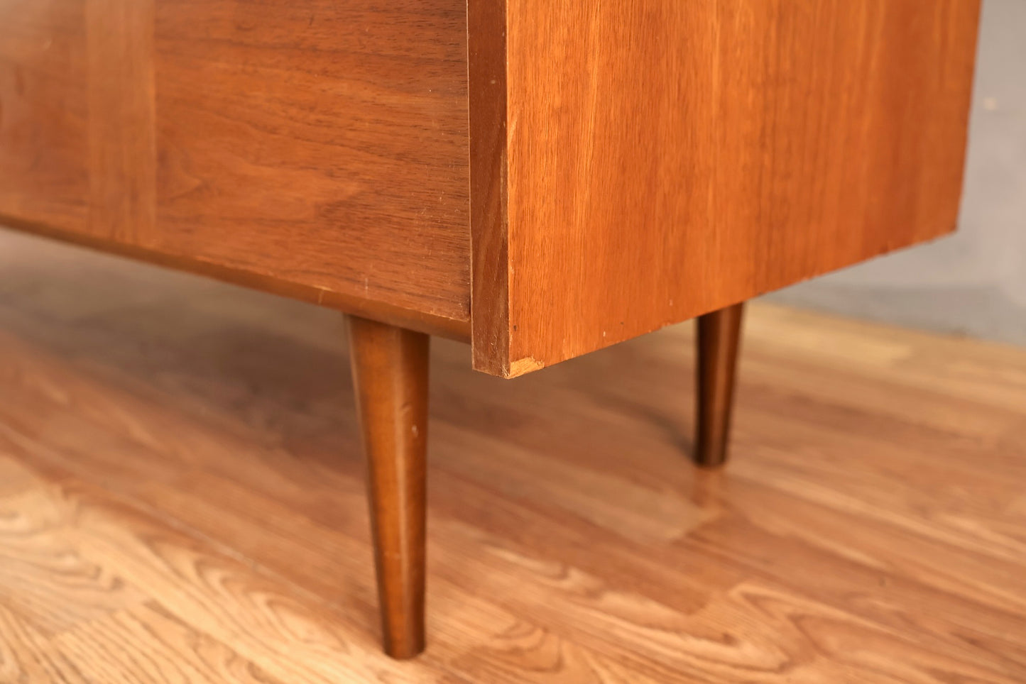 Mid Century Walnut Louvered 9-Drawer Dresser - ONLINE ONLY