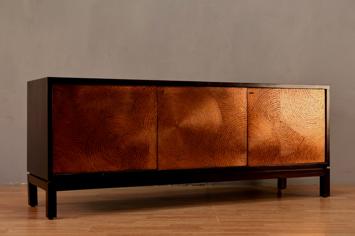 Modern Black & Copper 3-Door Credenza - ONLINE ONLY