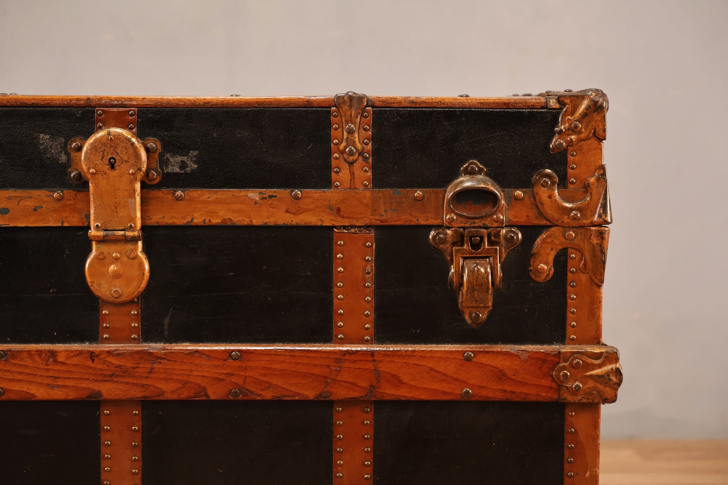 Luxe Oak-Banded Steamer Trunk - ONLINE ONLY