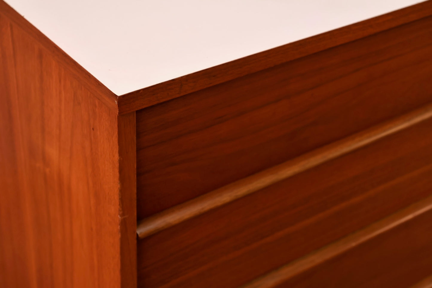 Walnut & White Laminate 6-Drawer Dresser