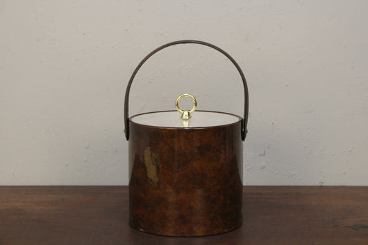 Mid Century Tortoiseshell Vinyl Ice Bucket