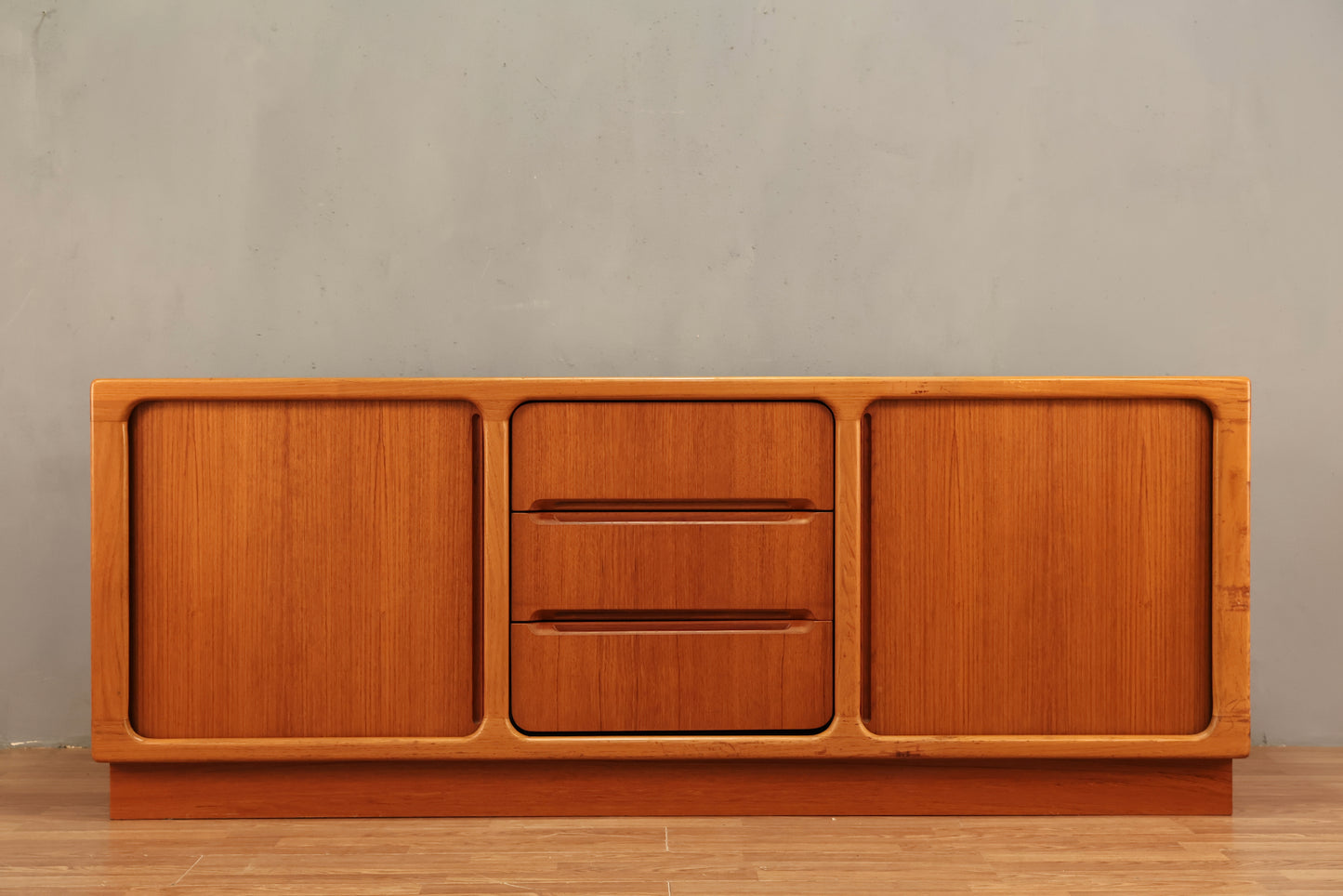 Large Danish Teak Tambour-Door Credenza